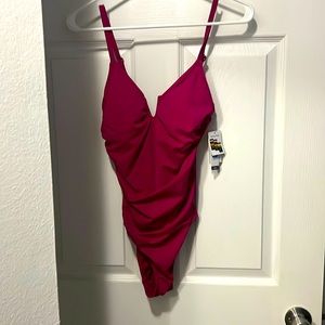 Missy pink one piece luxury swim suit new size small